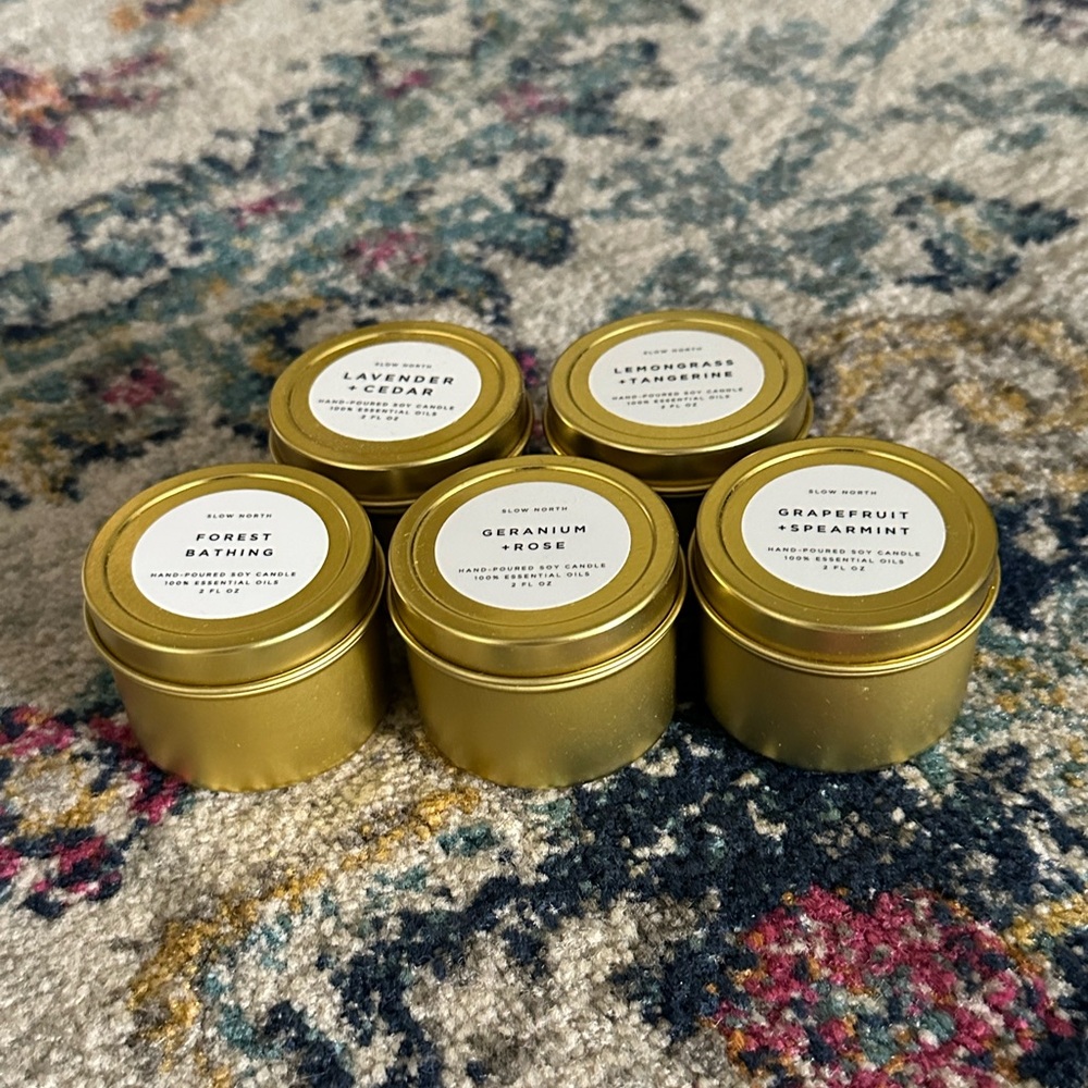 Slow North 2oz 100% Essential Oil Soy Candles Bundle (Worth $53)